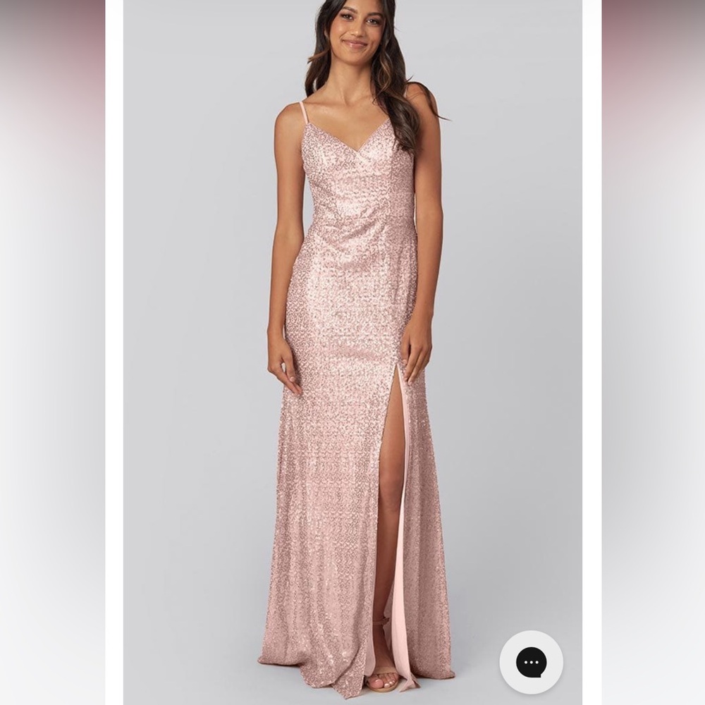 Rose Gold Bridesmaid dress size 4 - Kennedy Blue - Davis style